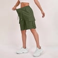 thumbnail image 6 of HKYNLAG Women's Bermuda Long Shorts with Pockets Elastic Waisted Knee Length Shorts for Women Walking Athletic Lounge Dark Green XL, 6 of 6