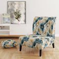 thumbnail image 2 of Designart "Floral Escape In Blues I" Blue Floral Upholstered Accent Chair - Cottage Arm Chair For Bedroom, 2 of 7