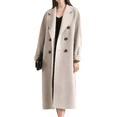 thumbnail image 1 of Gabardina de mujer, abrigo largo cruzado, chaqueta cortavientos, cárdigan, abrigo de invierno, solapas lisas, abrigo de mujer, abrigo de transición cortavientos con bolsillos y botones (3XL), 1 of 6