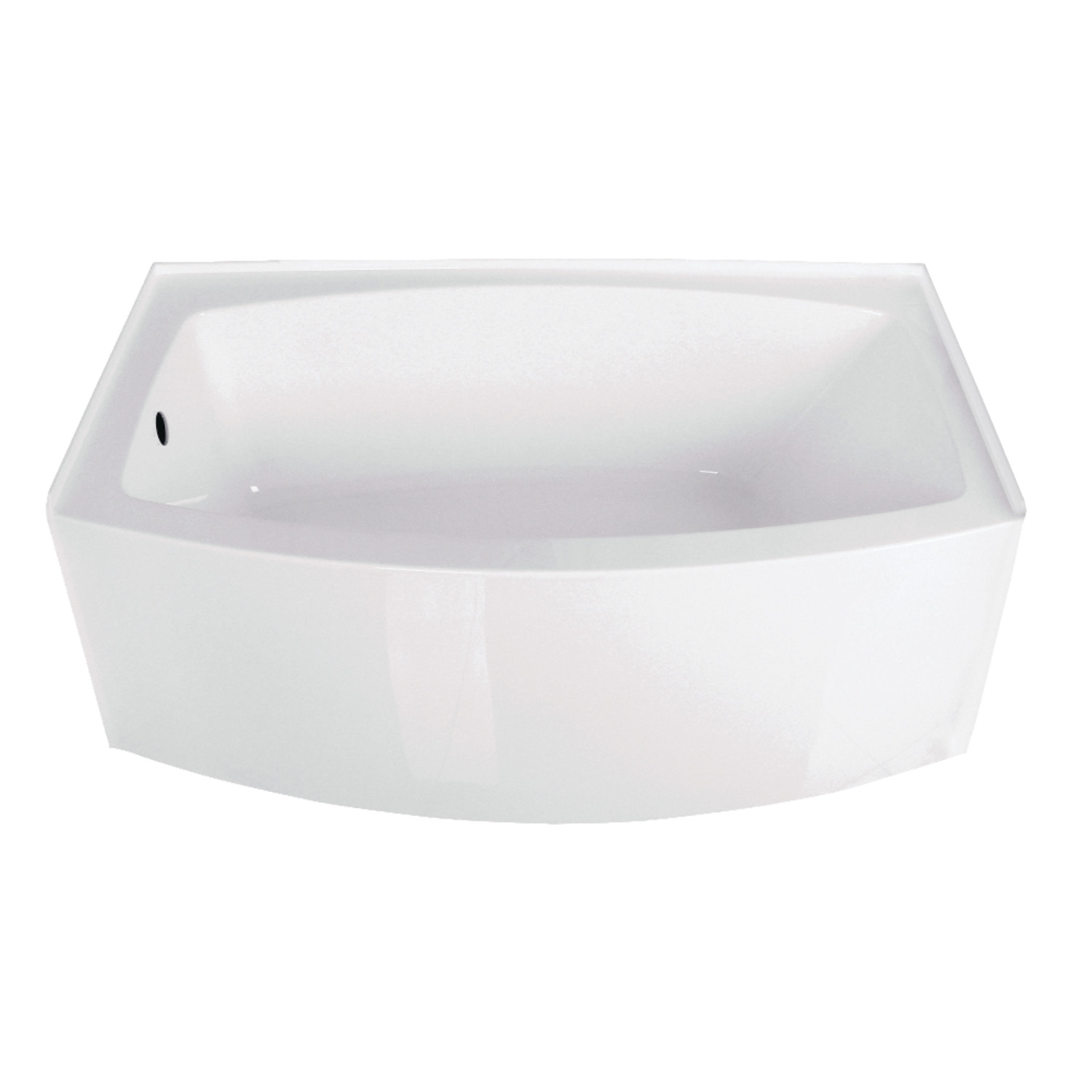 Aqua Eden VTDR603022L 60Inch Acrylic Curved Apron Alcove Tub with Left