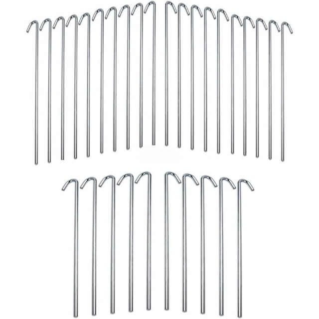 EcoNesxp Garden Stakes Silver 9 Inch 30 Pieces Galvanized Steel Tent Pegs High-end Atmosphere