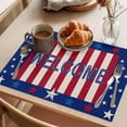 thumbnail image 3 of USA Flag Placemats Set of 1, 4th of July Stars Blue Red Stripe Retro Farmhouse Non-Slip Place Mats Washable Table Mats for Kitchen Dining Table Decorations Indoor/Outdoor, 3 of 9