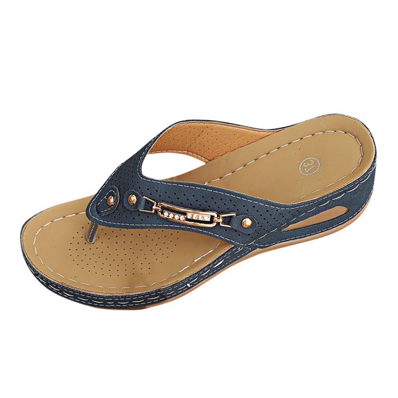 Fukaraa Women's Orthopedic Sandals Arch Support Wedge Non-Slip Beach Platform Summer Shoes