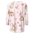 thumbnail image 4 of Odbmxy 3/4 Sleeve Plus Size Easter Tops for Women Holiday Womens Shirts Soft Summer Pink Casual Loose Graphic Shirts, 4 of 5
