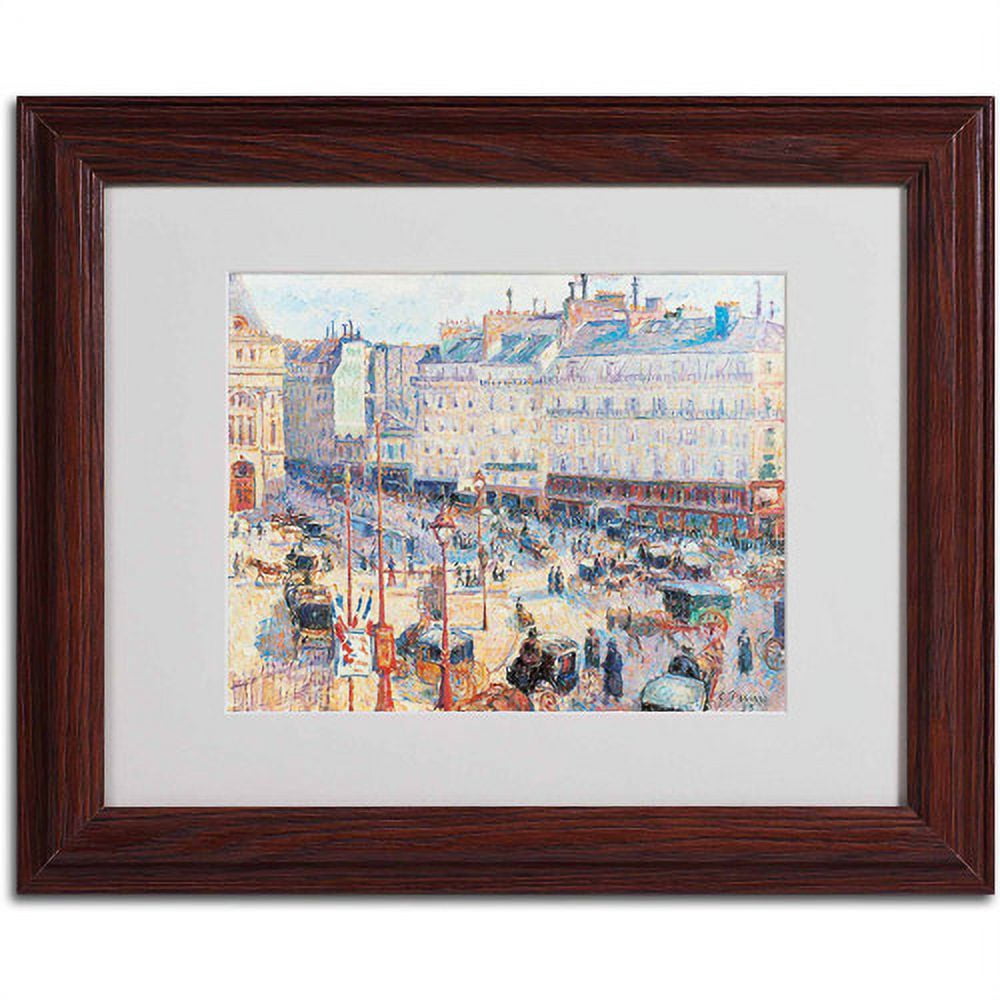 Trademark Fine Art "Place du Havre 1893" Canvas Art by Camille Pissarro, Wood Frame