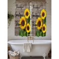 thumbnail image 6 of Sunflower Wooden Bedroom Curtains 63 Inches length, Farmhouse Vintage Botanical Floral Window Treatment Curtain Drapes, Rod Pocket Curtain Panels for Living Room Kitchen, 42"x63", 2 Panels, 6 of 7