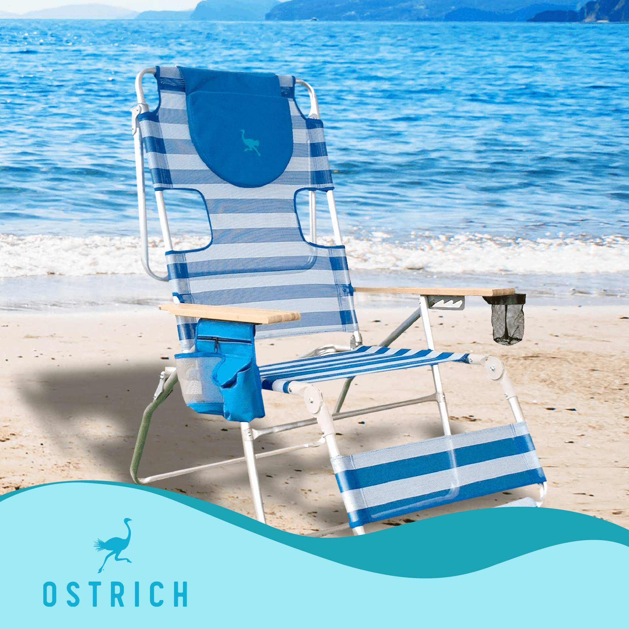 Ostrich 16in altitude 3n1 beach chair & lounger hotsell