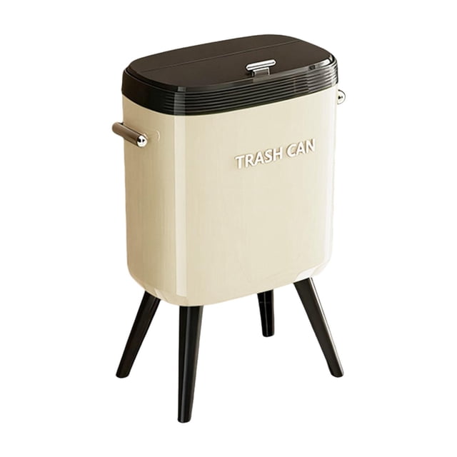 Cubo de basura de prensa con forma estrecha Cubo de basura con patas elevadas Papelera Blanco