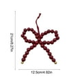 thumbnail image 3 of Adorno navideño de cuentas de madera | Colgante de árbol con forma de lazo hecho a mano | Decoración navideña con textura de madera natural para regalos, coronas y decoración del hogar., 3 of 6
