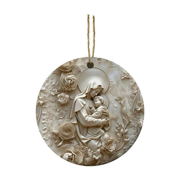 Seyotauo Christmas Nativity Story Ornaments Gift Set Bulk Christian Music Sheet Nativity Scene Hanging Xmas Tree Ornaments Religious Gift for Family