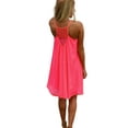 thumbnail image 2 of MAWCLOS Robe d'Été de Plage pour Femmes Col Rond Mini Robe Sans Manches Débardeur Aguichant Soirée Couleur Unie Couverture Rose Rouge G, 2 of 9