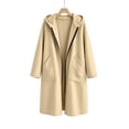 thumbnail image 5 of Womens Jackets Long Length Hooded Long Sleeve Pocket Zip-up Jacket, 5 of 6