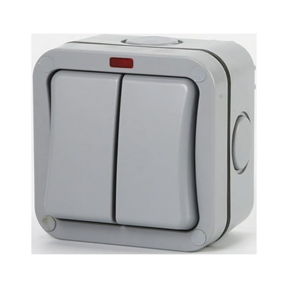 20A 2 Gang Weatherproof Junction Box Outdoor Switch Switch Waterproof IP66 ABS