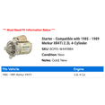 thumbnail image 2 of Starter - Compatible with 1985 - 1989 Merkur XR4Ti 2.3L 4-Cylinder - AC Delco, 2 of 2