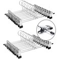 thumbnail image 1 of Perchas de armario de moda, superficie de terciopelo antideslizante, clips ajustables para ropa, ultrafinas y ligeras para pantalones, faldas, calcetines, perchas de metal duraderas y resistentes a, 1 of 5
