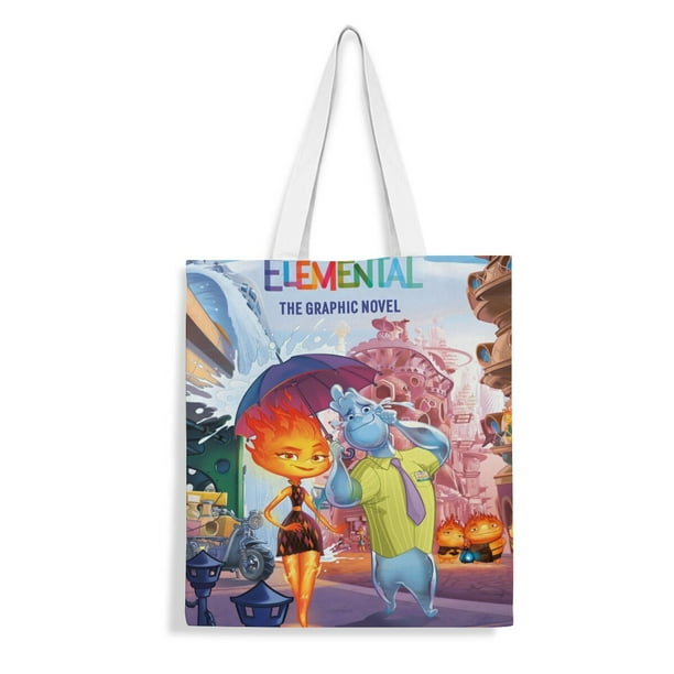 Elemental Bolso de tela con estampado de lienzo para mujer, bolsa de compras reutilizable y estética, con cremallera interior, regalo para mujer, 35 × 40 cm.
