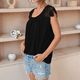 thumbnail image 4 of Blusas de Encaje para Mujer, Camisas Plisadas de Corta, Negras, Talla M, 4 of 5
