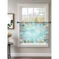 thumbnail image 2 of Sheer Curtains 54 Inch Length, Coastal Semi Sheer Curtains Light Filtering Window Treatment, Summer Nautical Beach Coral Starfish Blue Ombre Privacy Voile Drapes for Living Room Bedroom 52x54 Inch, 2 of 7