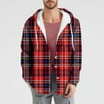 thumbnail image 2 of Dovford Men's Long Sleeve Quilted Lined Flannel Shirt Jacket with Hood 2025 Spring Fall, 2 of 5