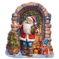 thumbnail image 5 of Designocracy 8611045H 24 x 18 in. Santas Surprise Visit Holiday Christmas Santa Snowman Door Decor, 5 of 11