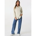 thumbnail image 4 of DARING DIVA Women's Plaid Jacket Tweed Button Down Loose Winter Shacket XS White, 4 of 6