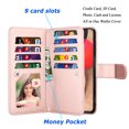 thumbnail image 2 of Takfox Compatible for Samsung Galaxy A13 (5G) Case, for Galaxy A13 (5G) Wallet Case, PU Leather ID Credit Card Holder Folio Flip Cover [9 Card Slots] [Magnetic] Detachable Case & Strap,Rose, 2 of 7