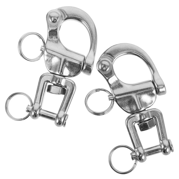 unbranded 2pcs Quick Release Snap Hook Stainless Steel Swivel Sailing Halyard for Sailboats for Marine Rigging Heavy Duty Stainless Steel for Sailing and Boating