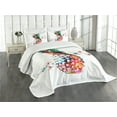 thumbnail image 3 of Ambesonne Pineapple Quilted Bedspread Set 3 Pcs, Modern Geometric Art, King Size, Multicolor, 3 of 5
