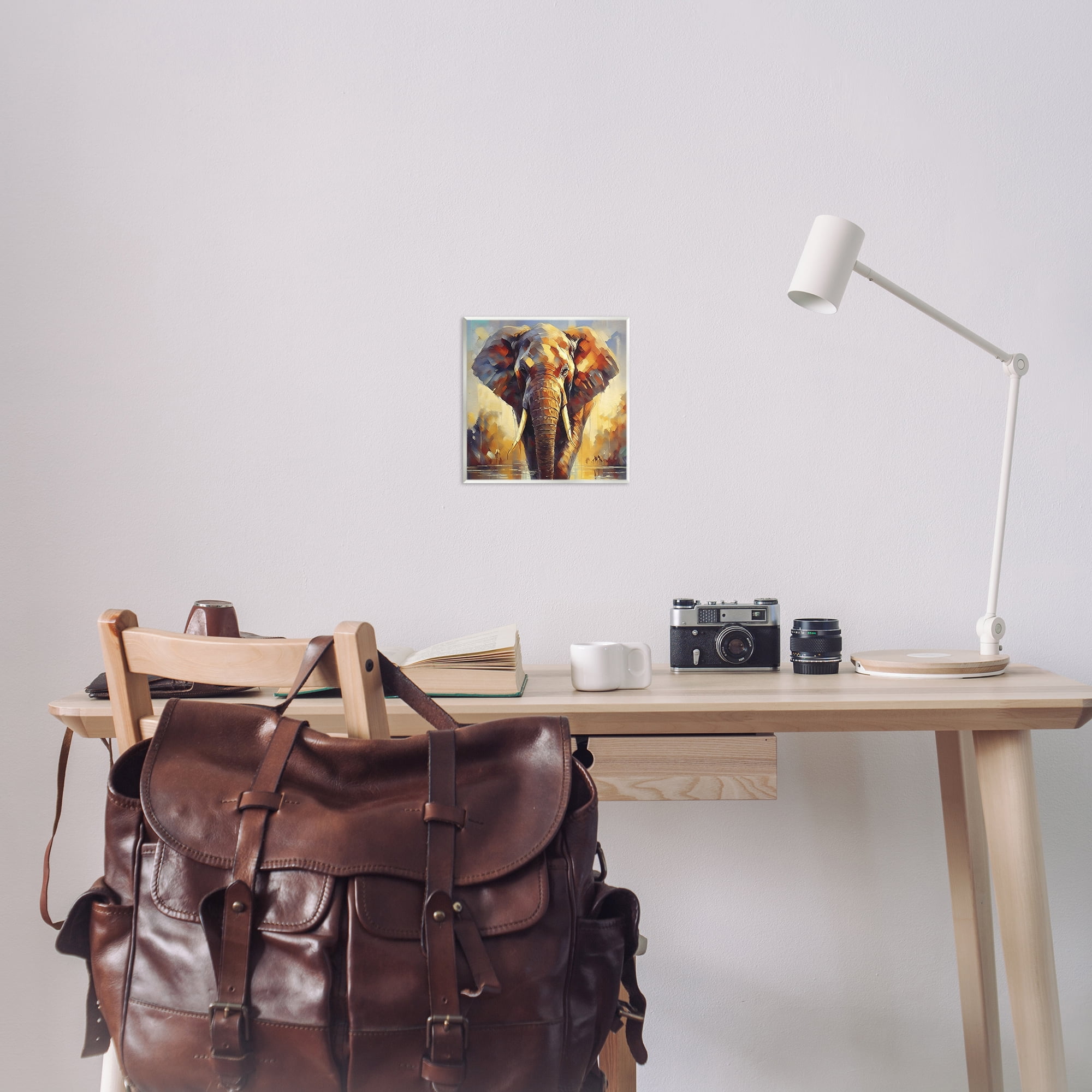 Stupell Industries Brushed Elephant Portrait Animals Painting Unframed Art Print Wall Art, 12 x 12