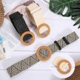 thumbnail image 3 of 3 Pack Women Straw Woven Elastic Belts Wide Stretch Raffia Waist Belt for Summer Dress, 3 of 7