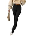 thumbnail image 4 of Diconna Femmes Mode Couleur Unie Taille Haute Fendue Slim Fit Pantalon, 4 of 4