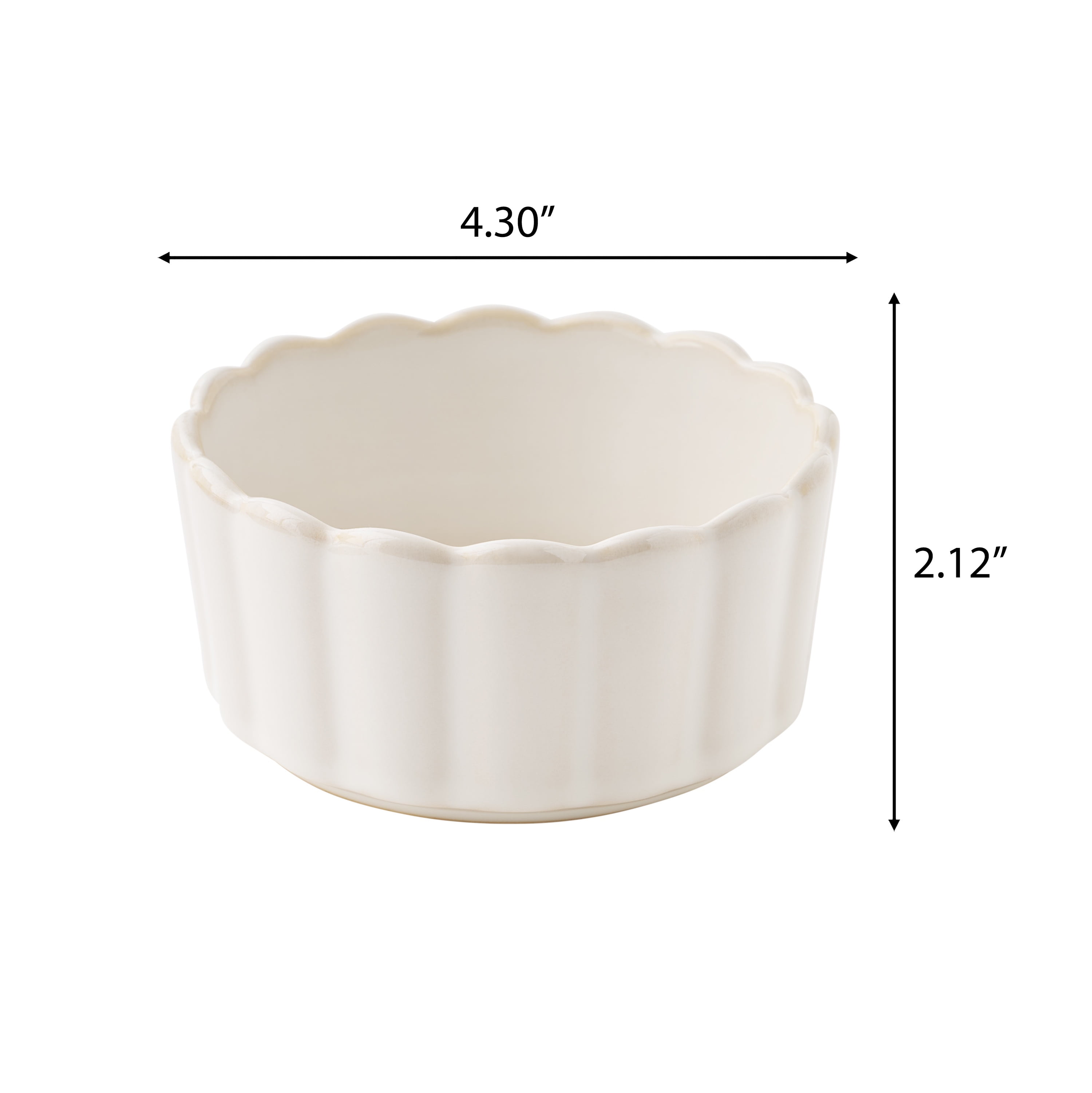 The Pioneer Woman Colette Stoneware Ramekins, Cream, Set of 4