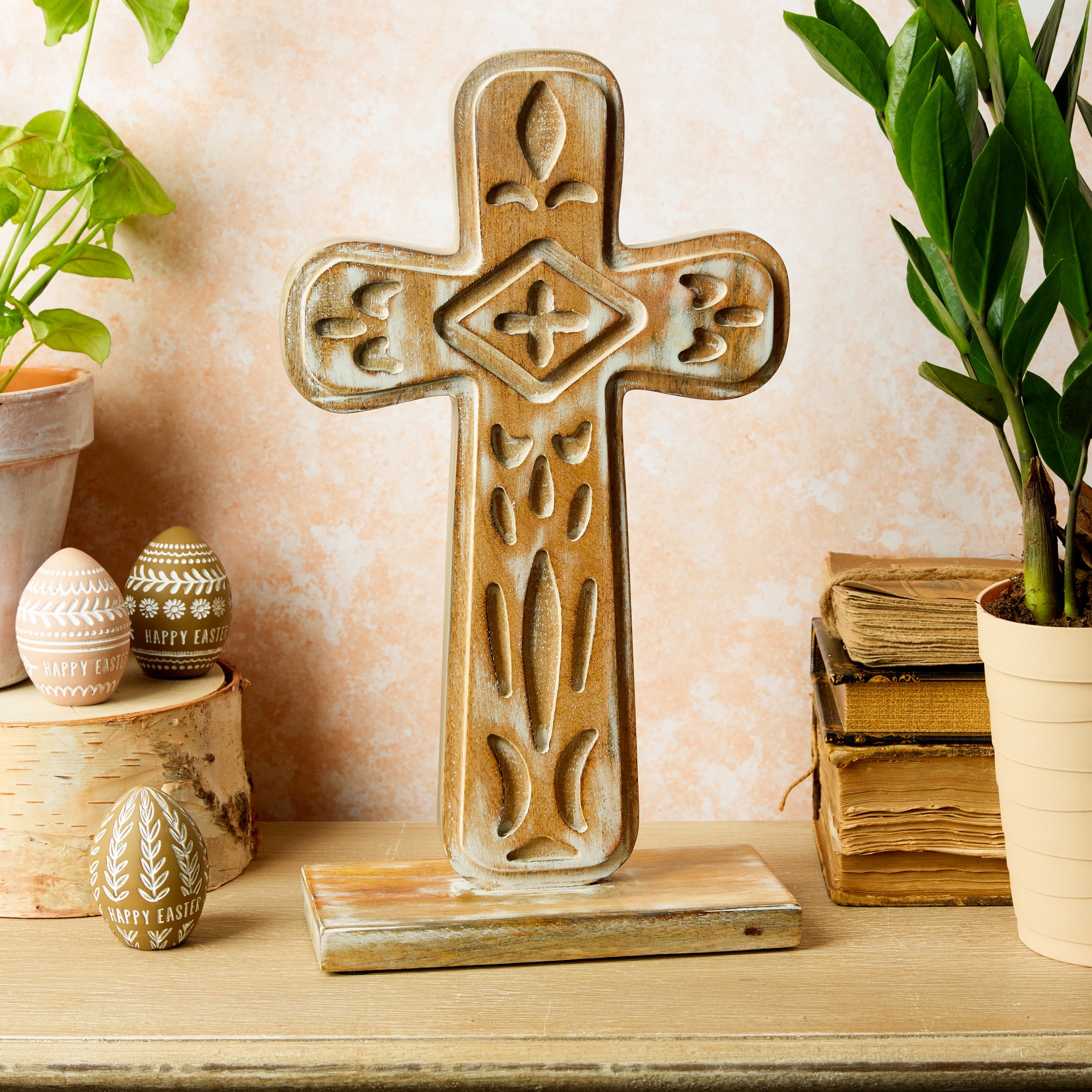 Wooden Embellished Cross Stickers, 1-1/4-Inch, 13-Count – Party Spin