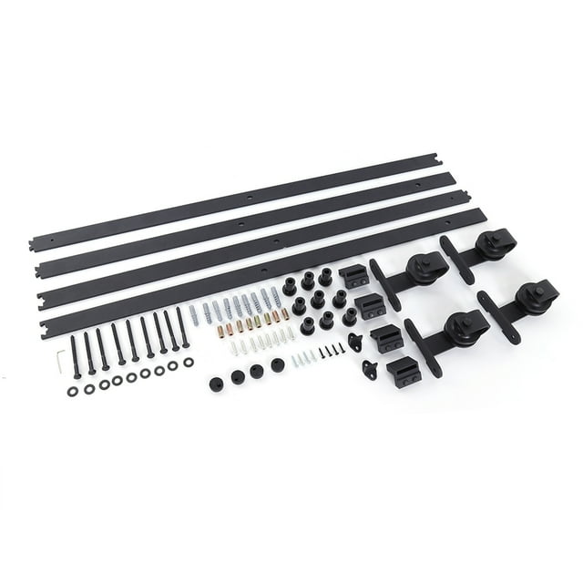 3.66m T shaped Curved Sliding Barn Double Door Hardware Roller Track Kit Set for Warehouse