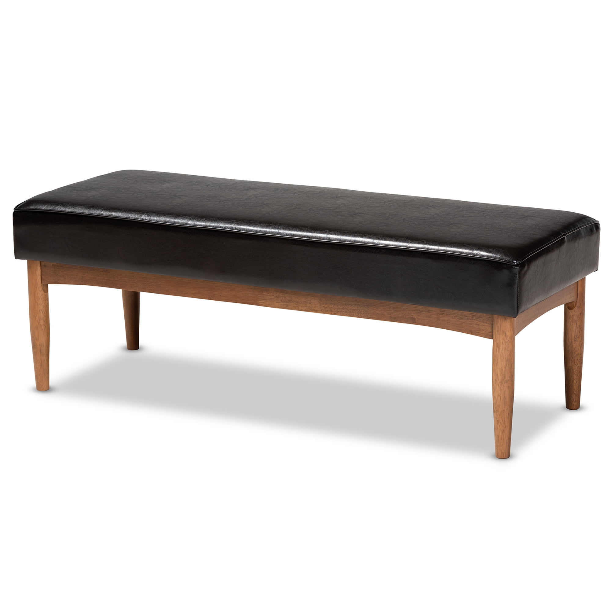 Baxton Studio Riordan Mid-Century Dining Nook Set, 4-Piece, Walnut Brown