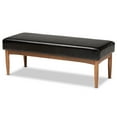 thumbnail image 5 of Baxton Studio Riordan Mid-Century Modern Dark Brown Faux Leather Upholstered and Walnut Brown Finished Wood 4-Piece Dining Nook Set, 5 of 11