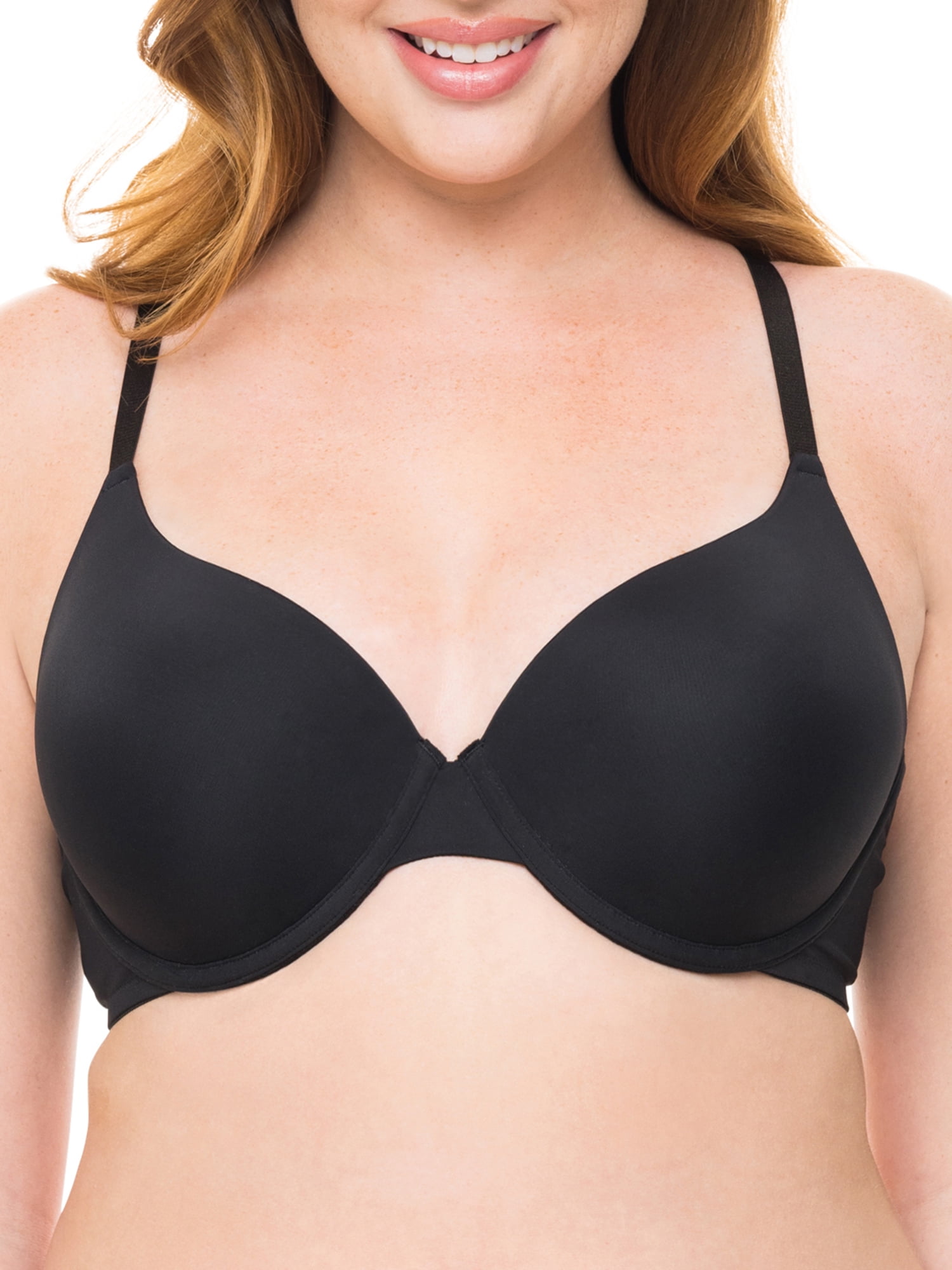No Boundaries Women's Tailored Lightly Lined Underwire T-Shirt Bra, 2-Pack