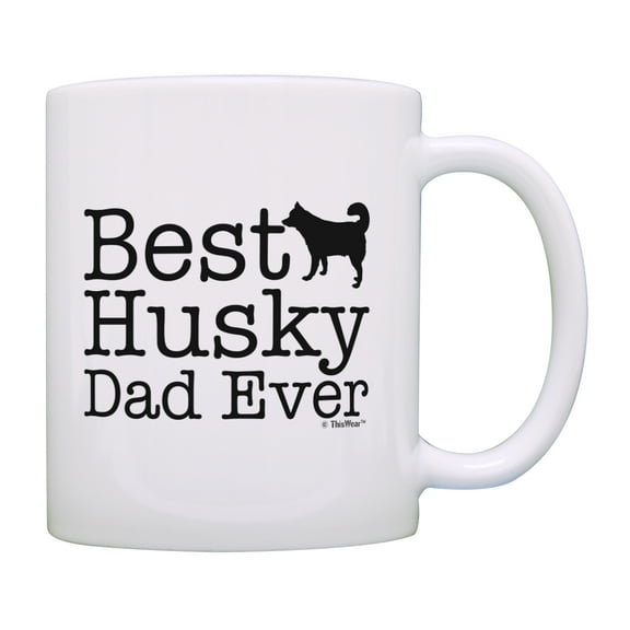 ThisWear Best Dog Dad Mug Best Husky Dad Ever Coffee Cup Dog Dad Mug Dog Coffee Mug
