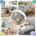 thumbnail image 4 of Brown Ethnic Feather Pattern Square Tablecloth,Waterproof Square Table Cover,Wipeable Spillproof Washable Table Cover for Home Kitchen Party Decor 52"x52"(132x132cm), 4 of 6