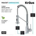 thumbnail image 6 of KRAUS Bolden Commercial Style 2-Function Single Handle Pull Down Kitchen Faucet in Chrome, 6 of 8