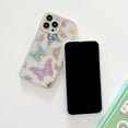 thumbnail image 5 of Compatible with iPhone 14 Plus Case for Women Girls, Glitter Golden Pink Yellow Blue Butterflies Pattern, Slim Hard Panel Clear Protective Phone Case Cover for iPhone 14Plus (Purple Butterfly), 5 of 14