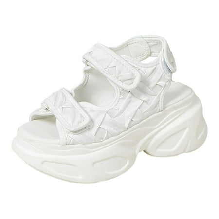 

PEASKJP Sandals Women Wide Feet Women s Jewel Rhinestones Design Ankle High Flat Sandals (White 8.5)