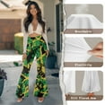 thumbnail image 6 of Xoenoiee Flare Leggings for Women Tall High Waisted Bell Bottom Pants Tummy Control Workout Leggings Slit Flared Hem Yoga Pants for Workout, Gym, Office, Yoga, 2XL, Jamaican Flag Spray Paint Print, 6 of 7