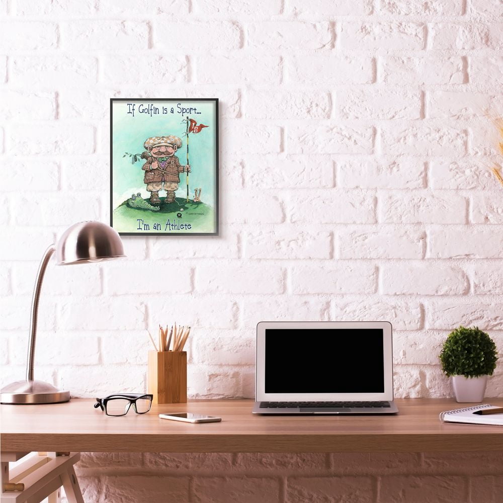 I'm An Athlete Funny Golf Cartoon Sports Design Oversized Framed Giclee Texturized Art by Gary Patterson