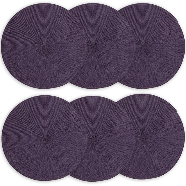 Napperons Ronds pour Table de Cuisine, Napperons en Vinyle Résistants à la Chaleur (6, Violet Ensemble de 6)
