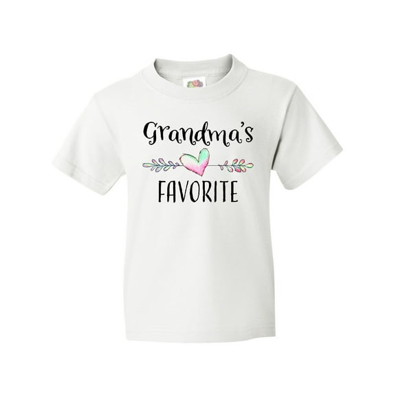 Inktastic Grandmas Favorite Heart Grandchild Youth T-Shirt