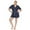 Navy, variant on White Mark Women's Solid Short Pajama Set