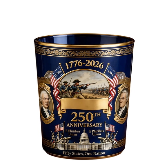 U.S. 250th Anniversary Commemorative Whiskey Bottle, 250 Anniversary Whiskey Bottle, Heritage Whiskey Glasses for Liquor Scotch Bourbon or Wine, Father's Day Patriotic Gift