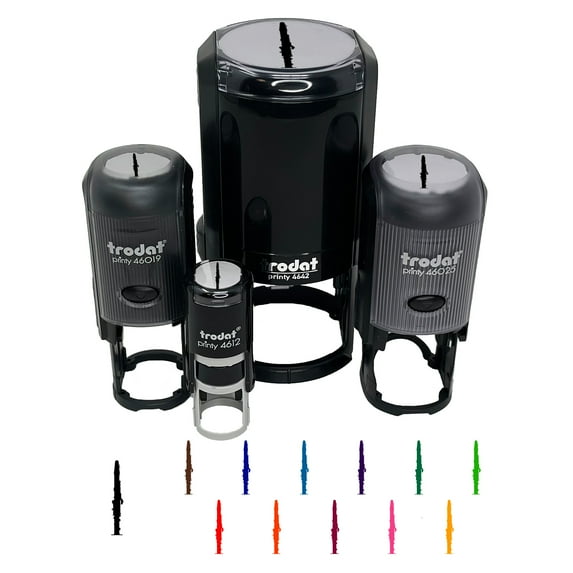 Clarinet Music Instrument Silhouette Self-Inking Rubber Stamp Ink Stamper - Fuchsia Ink - Mini 1/2 Inch