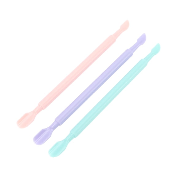Unique Bargains Multi-function Double-side Cuticle Pusher 5.08" Pink Green Purple 3pcs